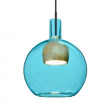  1JC-BENJIBLNA-LED-BK - Besa, Benji Cord Pendant, Blue/Natural, Black Finish, 1x9W LED