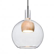  1JC-BENJICLNA-LED-BK - Besa, Benji Cord Pendant, Clear/Natural, Black Finish, 1x9W LED