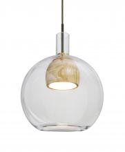  1JC-BENJICLNA-LED-BR - Besa, Benji Cord Pendant, Clear/Natural, Bronze Finish, 1x9W LED