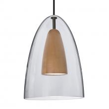  1JC-DANOCLMD-LED-BK - Besa, Dano Cord Pendant, Clear/Medium, Black Finish, 1x9W LED