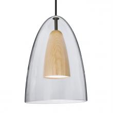  1JC-DANOCLNA-LED-BK - Besa, Dano Cord Pendant, Clear/Natural, Black Finish, 1x9W LED