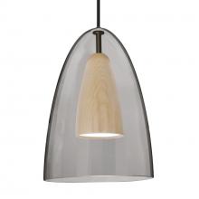  1JC-DANOSMNA-LED-BK - Besa, Dano Cord Pendant, Smoke/Natural, Black Finish, 1x9W LED