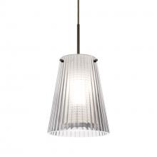 Besa Lighting 1JC-DIONCL-BR - Besa Dion Pendant, Clear Shade, Bronze Finish, 1x60W MAX E26 Base