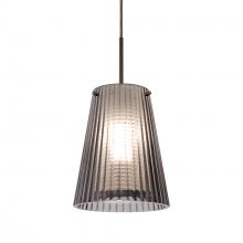 Besa Lighting 1JC-DIONSM-LED-BR - Besa Dion Pendant, Smoke Shade, Bronze Finish, 1x9W LED