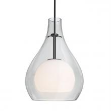 Besa Lighting 1JC-ELLE11CL-LED-BK - Besa, Elle 11 Cord Pendant, Clear, Black Finish, 1x9W LED