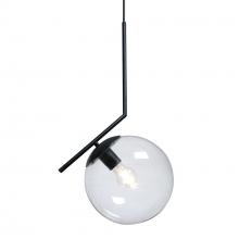 Besa Lighting 1JC-HUGO-BK - Besa Hugo Pendant, Clear/Inner Bubble, Black Finish, 1x60W MAX E26 Base