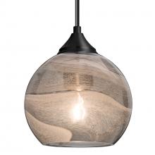 Besa Lighting 1JC-JILLYSM-BK - Besa, Jilly Cord Pendant, Vapor Smoke, Black Finish, 1x60W MAX E26 Base