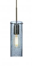  1JC-JUNI10BL-EDIL-BR - Besa, Juni 10 Cord Pendant, Blue Bubble, Bronze, 1x4W LED Filament