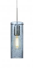  1JC-JUNI10BL-EDIL-SN - Besa, Juni 10 Cord Pendant, Blue Bubble, Satin Nickel, 1x4W LED Filament