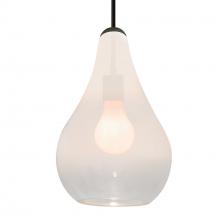  1JC-LEONWC-BK - Besa, Leon Cord Pendant, Milky White/Clear, Black Finish, 1x60W MAX E26 Base