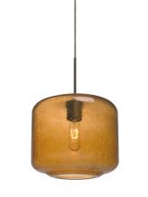  1JC-NILES10AM-BR - Besa Niles 10 Pendant, Amber Bubble, Bronze Finish, 1x60W Medium Base T10