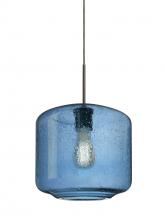  1JC-NILES10BL-EDIL-BR - Besa Niles 10 Pendant, Blue Bubble, Bronze Finish, 1x4W LED Filament