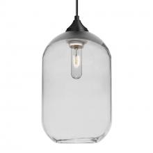  1JC-OMEGA12CL-BK - Besa, Omega 12 Cord Pendant,Clear, Black Finish, 1x60W MAX E26 Base