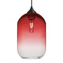  1JC-OMEGA12RD-BK - Besa, Omega 12 Cord Pendant,Red/Clear, Black Finish, 1x60W MAX E26 Base