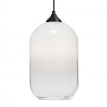  1JC-OMEGA12WH-BK - Besa, Omega 12 Cord Pendant,White/Clear, Black Finish, 1x60W MAX E26 Base