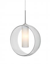 Besa Lighting 1JC-PLATOCL-LED-SN - Besa, Plato Cord Pendant, Clear/Opal, Satin Nickel Finish, 1x5W LED