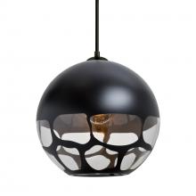  1JC-ROCKYBK-BK - Besa, Rocky Cord Pendant, Black, Black Finish, 1x60W MAX E26 Base