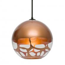  1JC-ROCKYCP-BK - Besa, Rocky Cord Pendant, Copper, Black Finish, 1x60W MAX E26 Base