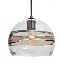  1JC-SPIR10SC-EDIL-BK - Besa Spirit 10 Pendant, Smoke/Clear, Black Finish, 1x8W LED Filament