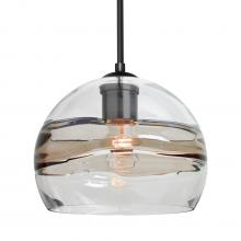  1JC-SPIR8SC-BK - Besa Spirit 8 Pendant, Smoke/Clear, Black Finish, 1x60W MAX E26 Base