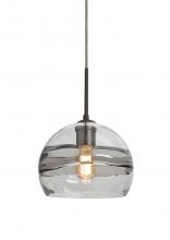  1JC-SPIR8SC-EDIL-BR - Besa Spirit 8 Pendant, Smoke/Clear, Bronze Finish, 1x8W LED Filament