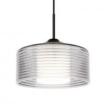  1JT-BELUCL-BK - Besa Belu Pendant, Clear Shade, Black Finish, 1x60W E26 Base