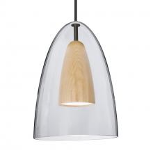  1JT-DANOCLNA-LED-BK - Besa, Dano Cord Pendant, Clear/Natural, Black Finish, 1x9W LED