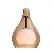 Besa Lighting 1JT-ELLE11CG-LED-BK - Besa, Elle 11 Cord Pendant, Cognac, Black Finish, 1x9W LED