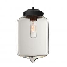  1JT-OLINCL-BK - Besa Olin Pendant Black Clear 1x60W MAX E26 Base