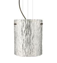  1KG-4006SS-BR - Besa Pendant Tamburo 8 Bronze Stone Silver Foil 1x100W Medium Base