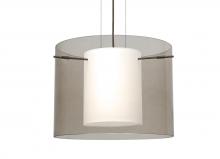 Besa Lighting 1KG-S00707-LED-BR - Besa Pendant Pahu 16 Bronze Transparent Smoke/Opal 1x11W LED