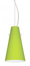  1KX-412435-LED-SN - Besa Cierro Cable Pendant Chartreuse Satin Nickel 1x9W LED