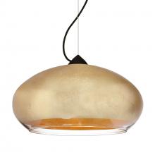 Besa Lighting 1KX-4345GF-BK - Besa Brio 14 Cable Pendant Black Gold Foil 1x75W MAX E26 Base