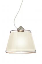  1KX-PIC9WH-SN - Besa Pica 9 Pendant 1Kx White Sand Satin Nickel 1x75W Medium Base