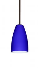  1TT-1511CM-BR - Besa Stem Riva 9 Pendant Bronze Cobalt Blue Matte 1x75W Medium Base