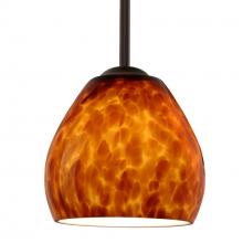 Besa Lighting 1TT-412218-BR - Besa Bolla Pendant Bronze Amber Cloud 1x50W MAX E12 Base