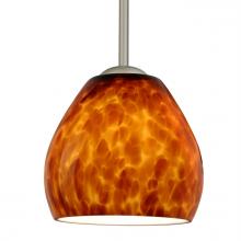 Besa Lighting 1TT-412218-LED-SN - Besa Bolla LED Pendant Amber Cloud Satin Nickel 1x9W LED