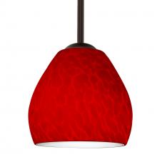 Besa Lighting 1TT-4122RC-MED-BR - Besa Bolla Pendant Red Cloud Bronze 1x40W MAX E26 Base