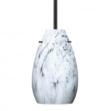 Besa Lighting 1TT-4126MG-BK - Besa Pera 9 Stem Pendant Black Marble Grigio 1x100W MAX E26 Base