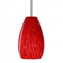 Besa Lighting 1TT-4126RC-LED-SN - Besa, Pera 9 Stem Pendant, Red Cloud, Satin Nickel Finish, 1x9W LED