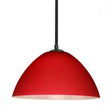 Besa Lighting 1TT-420131-LED-BK - Besa Tessa LED Stem Pendant Red Matte Black 1x9W LED