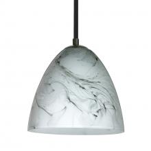 Besa Lighting 1TT-4470MG-BK - Besa Vila Stem Pendant Black Marble Grigio 1x60W MAX E26 Base