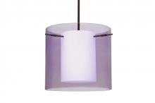  1TT-A18407-BR - Besa Stem Pendant Pahu 12 Bronze Transparent Amethyst 1x100W Medium Base