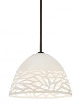  1TT-KIEVWH-LED-BR - Besa Kiev Stem Pendant, White, Bronze Finish, 1x9W LED