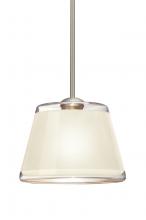  1TT-PIC9WH-LED-SN - Besa Pendant Pica 9 Satin Nickel White Sand 1x9W LED