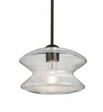 Besa Lighting 1TT-ZENCL-BR - Besa, Zen Stem Pendant , Clear Bubble, Bronze Finish, 1x60W Medium Base