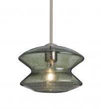 Besa Lighting 1TT-ZENMS-SN - Besa, Zen Stem Pendant , Moss Bubble, Satin Nickel Finish, 1x60W Medium Base