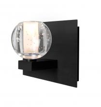  1WF-BOCABB-BK - Besa, Boca Vanity, Clear Bubble, Black Finish, 1x40W G9 Base