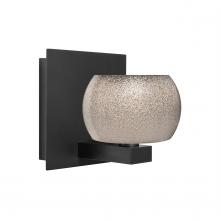 Besa Lighting 1WF-KENOSM-LED-BK - Besa, Keno Vanity, Smoke Sand, Black Finish, 1x3W LED