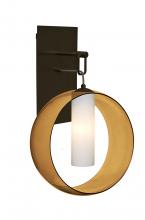  1WP-PLATOAM-BR - Besa, Plato Wall Pendant, Amber/Opal, Bronze Finish, 1x60W Medium Base